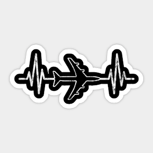 Airplane Pilot Pilot Heartbeat Flying Gift Sticker